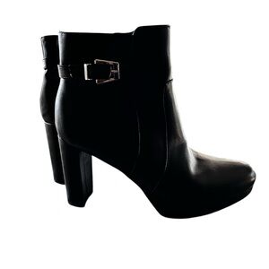Naturalizer Black Heeled Boots with Buckle